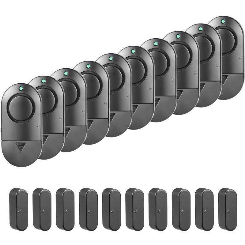 Rinetiy Window and Door Alarm 120 DB Black Window Alarm for Home Security Door Chime for Store Suitable for Pool Homes Offices Cabinets 10 Pack - Image 2