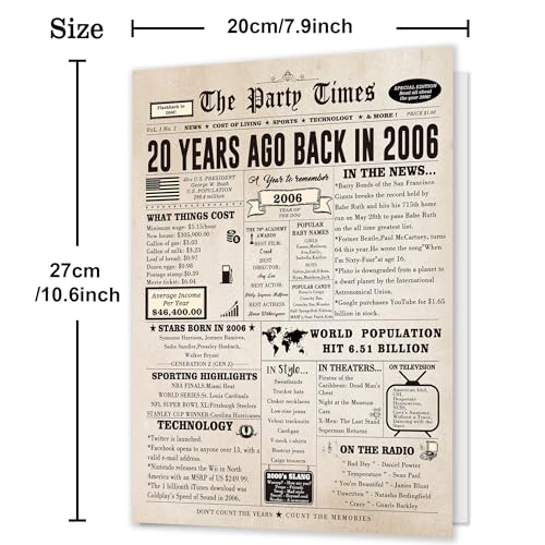 Ziwenhu Funny 20th Birthday Card for Him Her, Happy 20 Year Old Birthday Decorations Gifts for Girls Boys,Good 20 Birthday Idea for Son Daughter Friends - Image 2