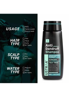 Ustraa Ustraa Anti Dandruff Shampoo 250ml With Climbazole Ginger Tea Tree Oil Controls Dandruff No Sulphates No Parabens No Silicone  - Image 4