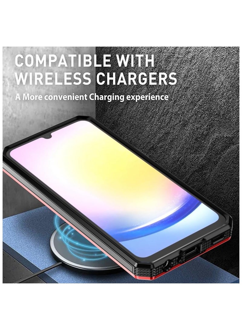 SHIELD EGYPT SHIELD EGYPT For Samsung Galaxy A14/A14 5G Armored II Series Mag-Safe Magnetic Holder Phone Case (Red) - Image 5