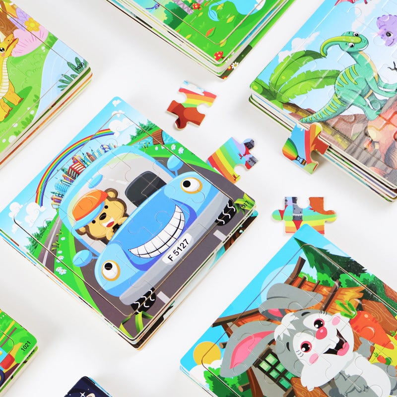 Wooden 16-Piece Flat Jigsaw Puzzle Kindergarten Children'S Educational Cartoon Animal Traffic Ocean Jigsaw Puzzle Toy - Image 4