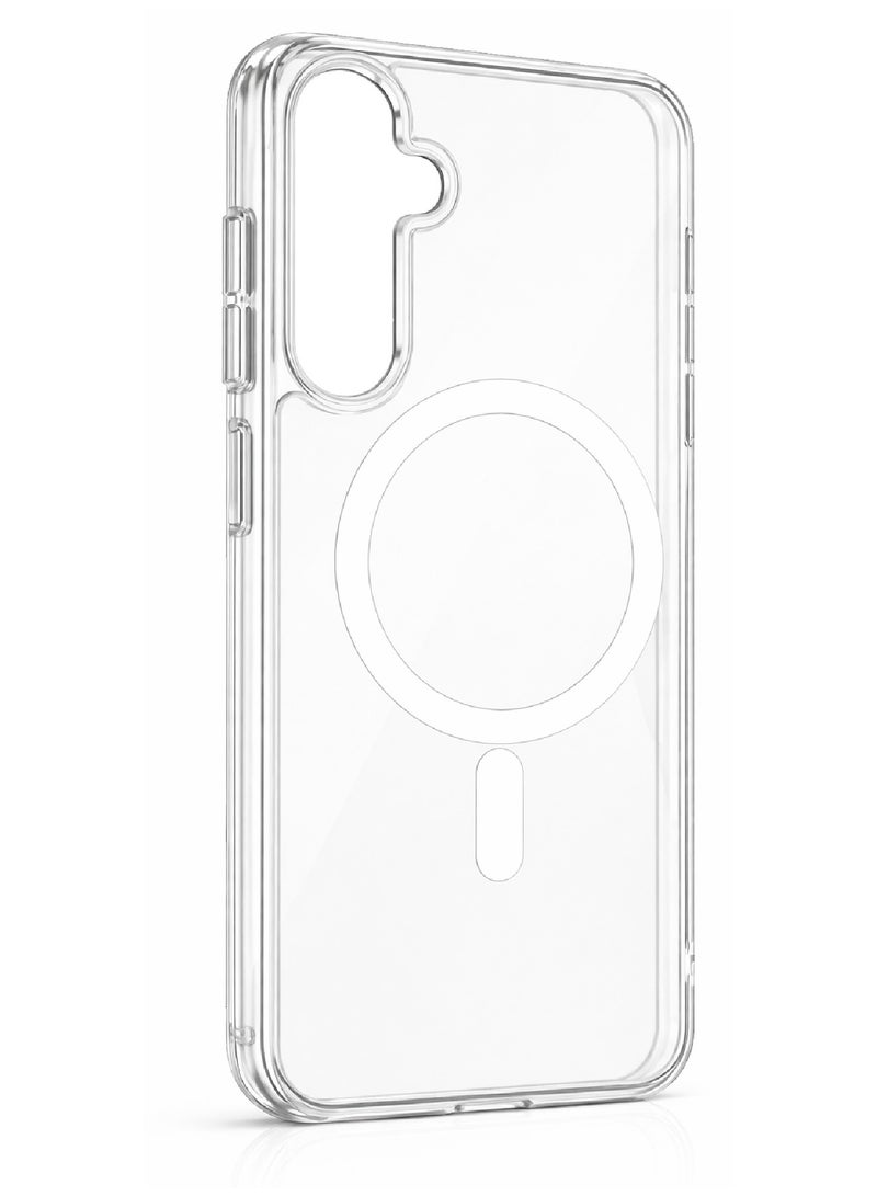 MOBM Samsung Galaxy A35 Clear Magnetic Case with Tempered Glass Screen Protector Pack of 2 - Image 4