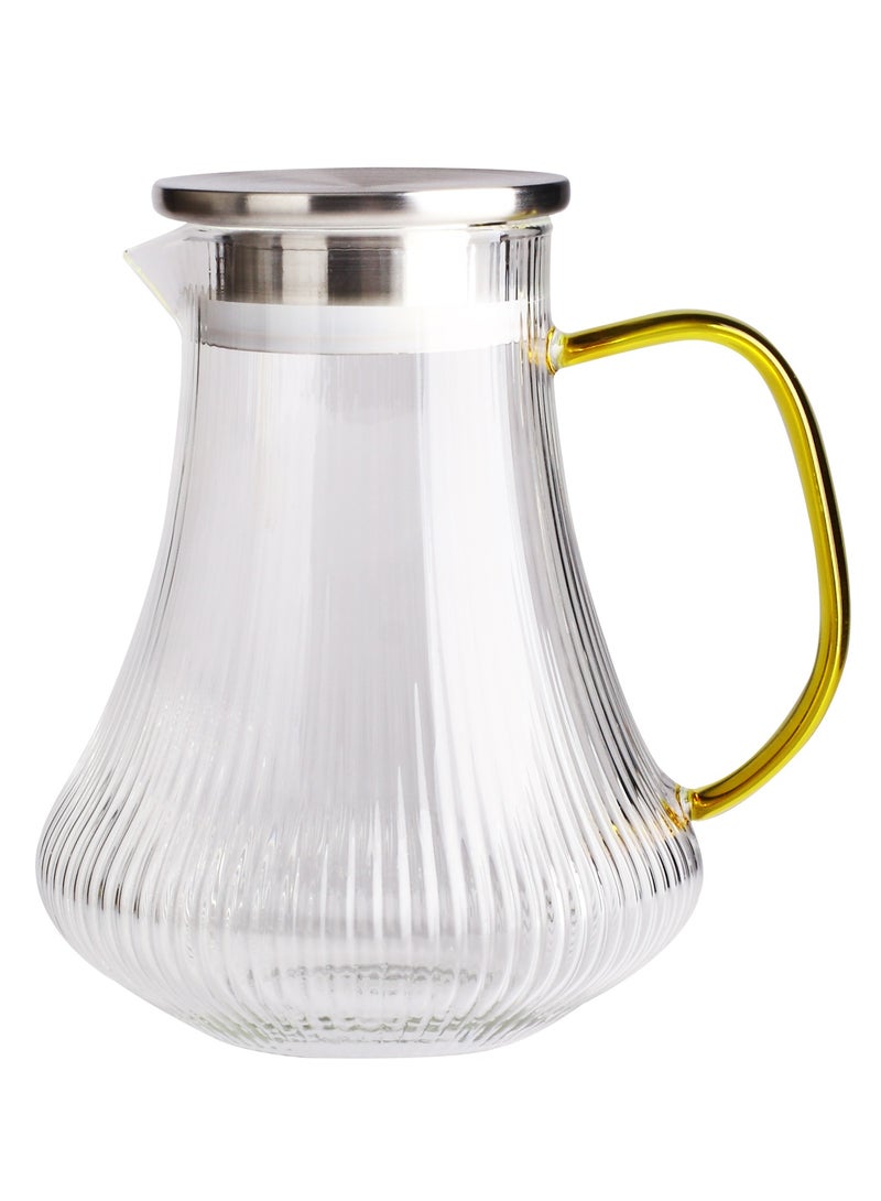 هومواي HOMEWAY 1.5L Borosilicate Glass Water Jug – Heat-Resistant, BPA-Free, with Lid  - Image 1