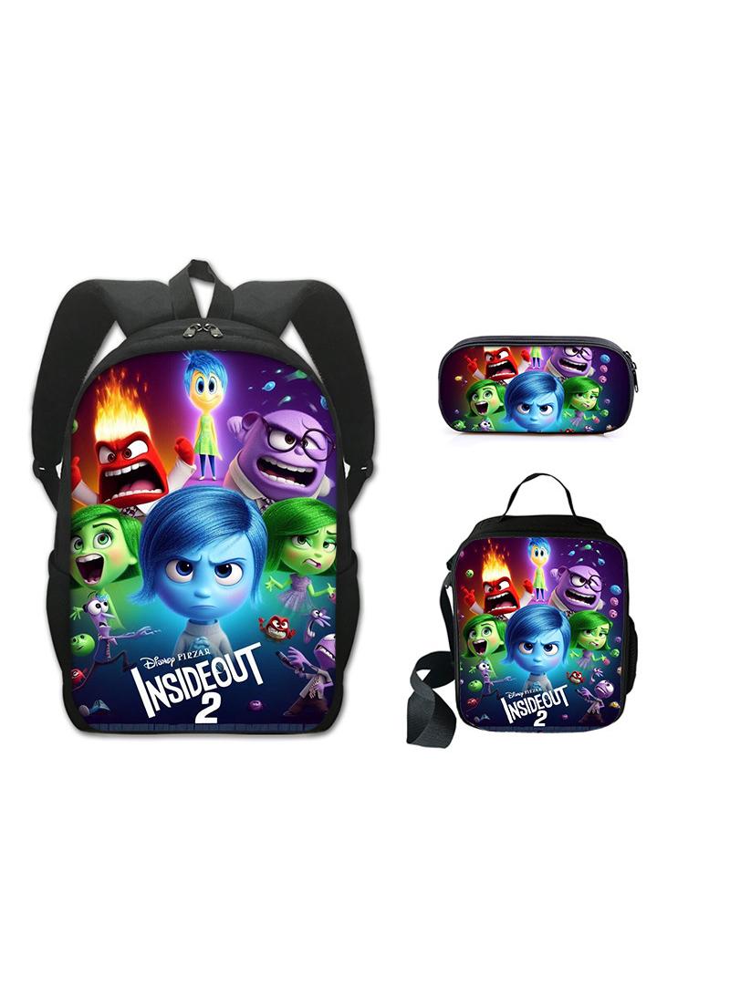 Y&D مجموعة من 3 قطع من حقائب الظهر Inside Out 2 حقيبة ظهر أنيمي للأطفال حقيبة ظهر خفيفة الوزن حقيبة ظهر عادية للطلاب - Image 1