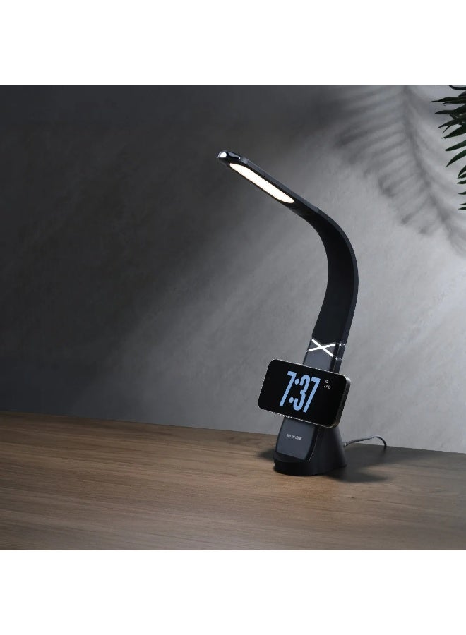 GREEN LION Gooseneck LED Desk Lamp with Wireless Charger / Compatible with MagSafe / 3 Light Modes / Flicker Free / One-Touch Dimmable / 36 LED Beads / 320lm Brightness / Type-C Charging / Charging Indicator / MAG LED Desk Lamp for Home & Office - Black - Image 2