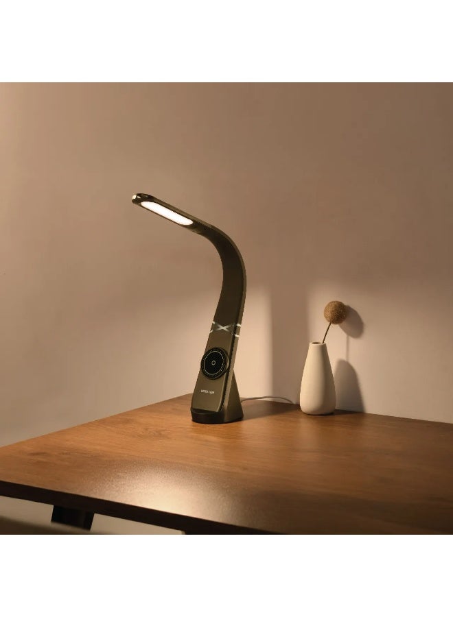 GREEN LION Gooseneck LED Desk Lamp with Wireless Charger / Compatible with MagSafe / 3 Light Modes / Flicker Free / One-Touch Dimmable / 36 LED Beads / 320lm Brightness / Type-C Charging / Charging Indicator / MAG LED Desk Lamp for Home & Office - Black - Image 3