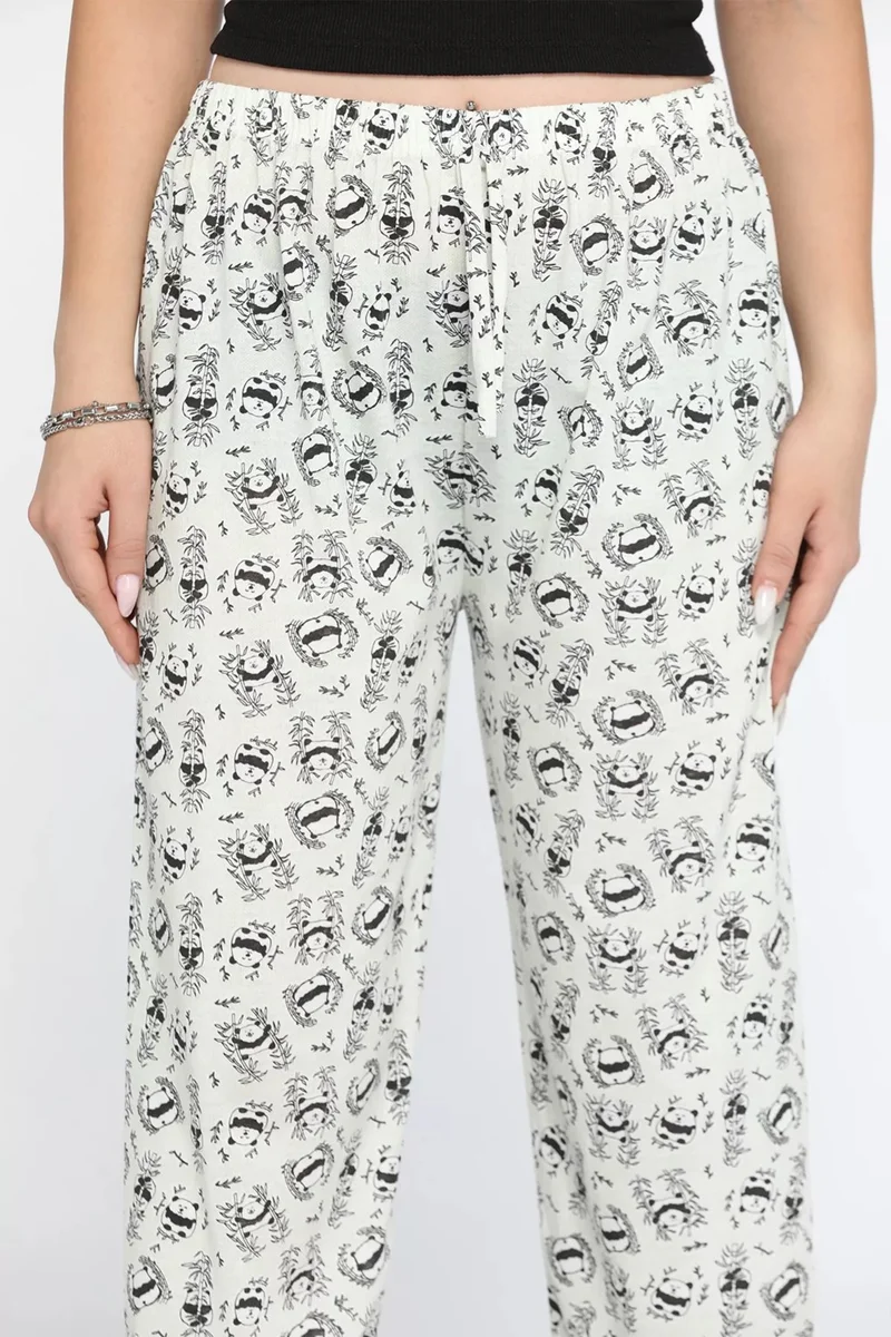 جولسلي Women's Elastic Waist Patterned Pajama Bottoms