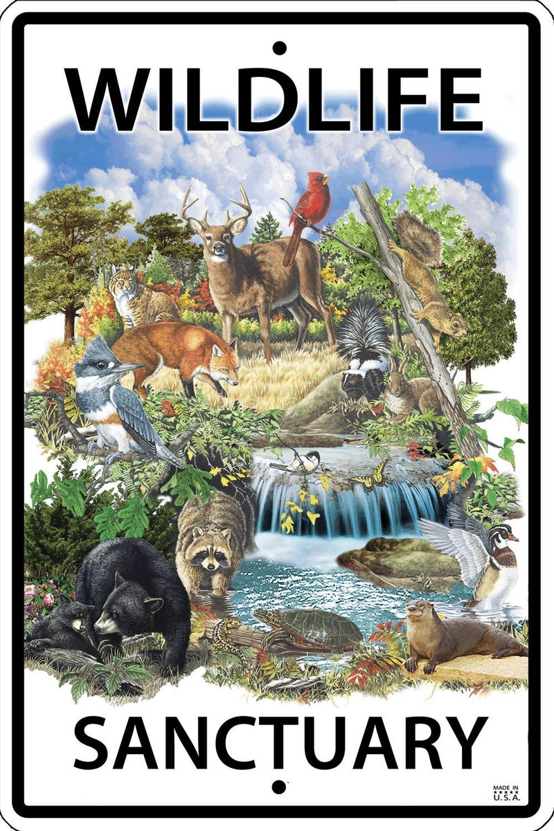 CROSSWALKS Wildlife Sanctuary 10" X 15" Aluminum Sign (WS045) - Image 5