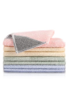 Excefore 8 Pack 7.9"X9.8" Bamboo Fiber Cleaning Cloths, Kitchen Dish Cloths, Reusable and Absorbent Dish Cloths, Nonstick Oil Washable Dish Rags, Suitable for Kitchen Bathroom and Cleaning Counters  - Image 1