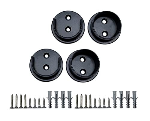 QCAA Solid Brass Extra Heavy Closet Pole Socket Set 112 inch with Stainless Screws Black Coated 2 Pairs Made in Taiwan - Image 1