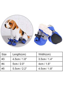 Generic 4Pcs/Set No Slip Pet Dog Shoes Boots with Soft Cotton Water-Proof Dog Socks Soft Cotton Padded Pets Protector for Indoor and Outdoor(4-Blue)  - Image 2