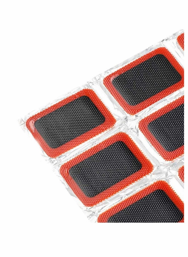 Generic 48Pcs Square Patch + 48pcs Round Patch Bike Tyre Repair Kits Inner Tube Puncture Repair Kit Tyre Rubber Glue Repair Tool Rubber Patches Round Rubber Patches for Bike Tyre Puncture Repairing  - Image 2