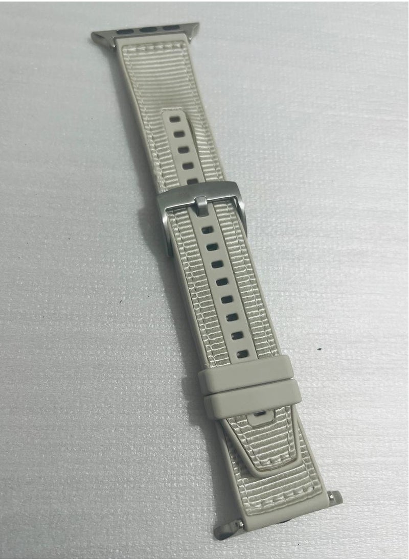Watch - Sport Silicone Nylon Band Designed for Apple Watch Band 49mm 46mm 45mm 44mm 42mm for Men Women, Waterproof Soft Replacement Strap for iWatch Ultra2 Ultra SE SE2 Series 10 9 8 7 6 5 4 3 2 1 Pieg - Image 1