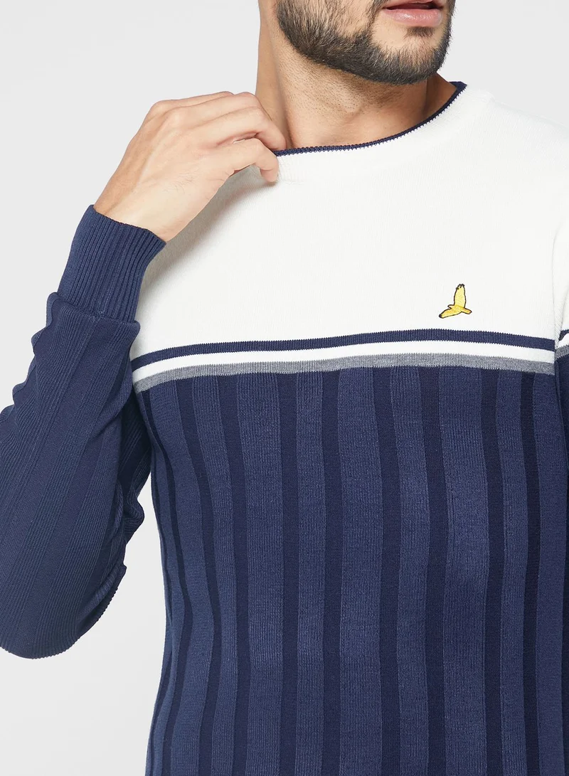 BRAVE SOUL Bravesoul Crew Neck Sweater With Contrast