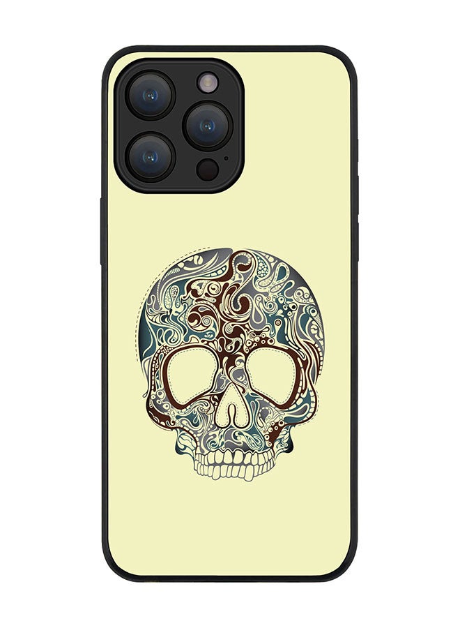 Stylizedd Cover for iPhone 15 Pro Case Rugged Black Slim fit Soft Flexible Anti Drop TPU Gel Thin Protective Phone Cases - Skully Tattoo - Image 1
