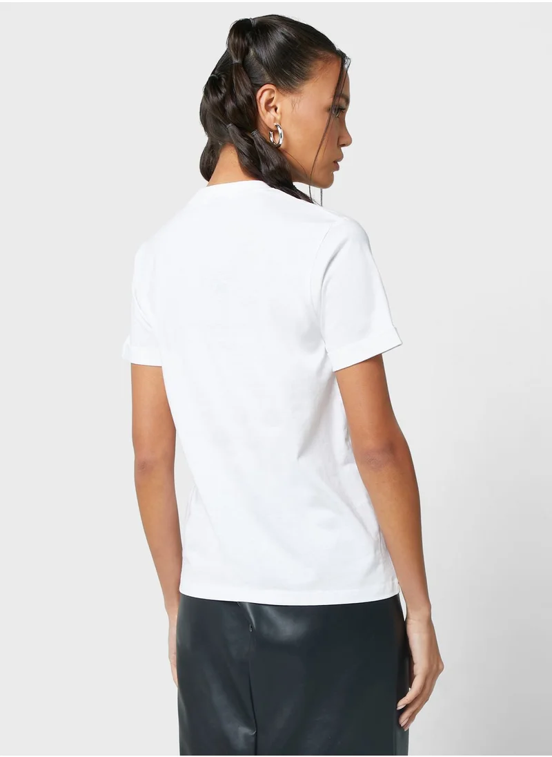 جينجر Regular Tshirt With Roll Up Sleeve ( Tacked)