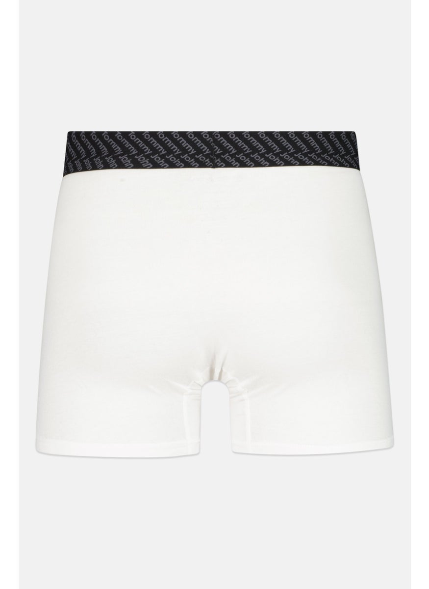 Tommy John - Men 2 Pieces 4 Inseam Brand Logo Boxer Briefs, Black/White - Image 1