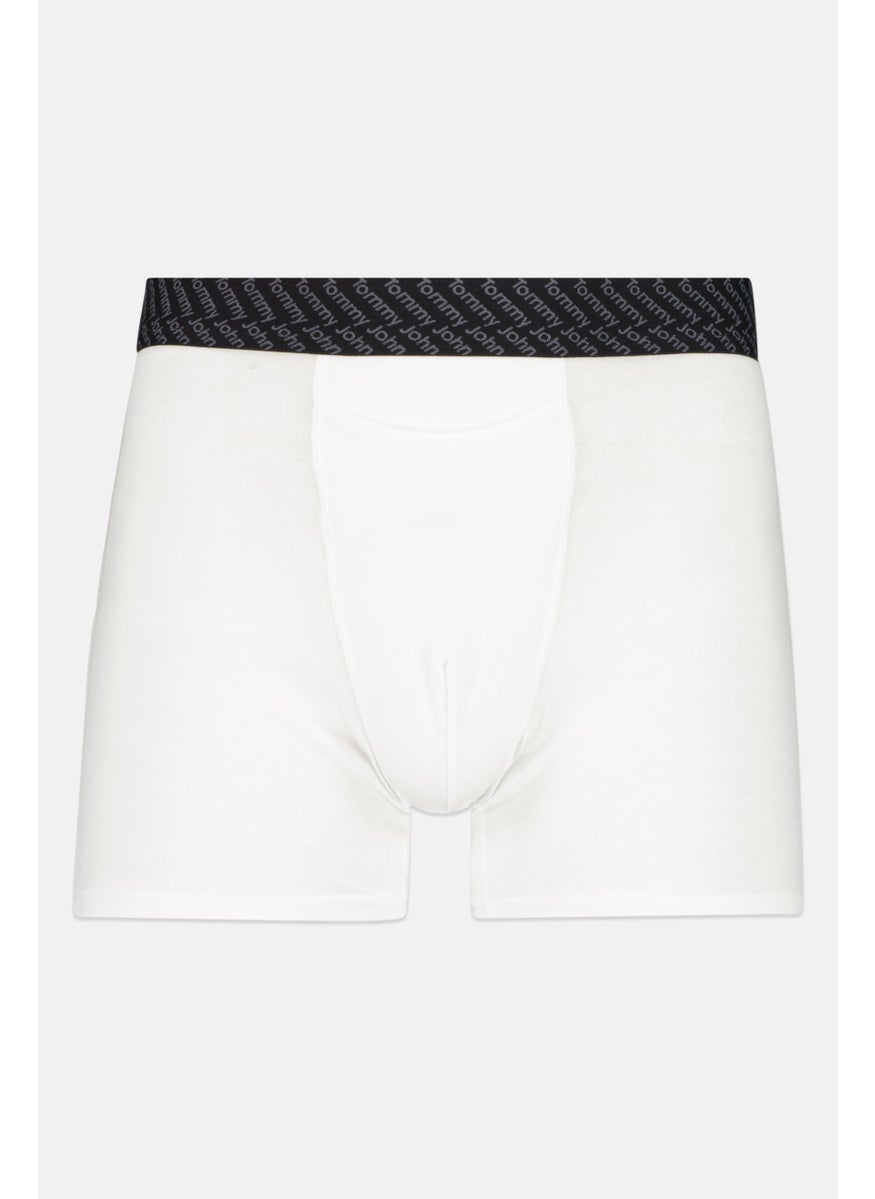 Tommy John - Men 2 Pieces 4 Inseam Brand Logo Boxer Briefs, Black/White - Image 1