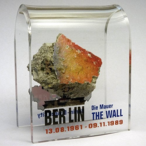 BWBS Original Piece of the REAL BERLIN WALL Mounted in Acrylic Display with Certificate of Authenticity - Authentic Historic German Artifact Souvenir from Europe - MEDIUM 3"X3" - Divided City Theme - Image 2