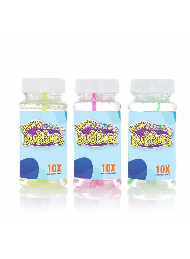 Chanak Bubble Liquid Solution Bottle, Colorful Bubbles Solution Refill Bottle, Bubble Maker Liquid for Guns & Camera for Kids Above 3 Years,  Bubble Solution (3 x 100ml) - Image 1