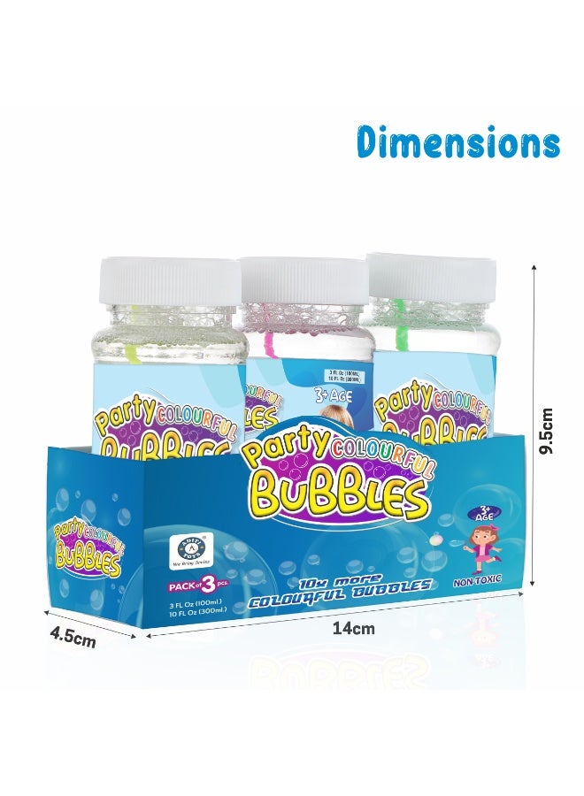 Chanak Bubble Liquid Solution Bottle, Colorful Bubbles Solution Refill Bottle, Bubble Maker Liquid for Guns & Camera for Kids Above 3 Years,  Bubble Solution (3 x 100ml) - Image 2