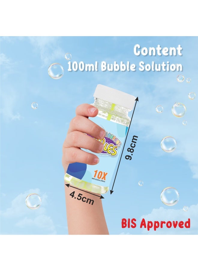 Chanak Bubble Liquid Solution Bottle, Colorful Bubbles Solution Refill Bottle, Bubble Maker Liquid for Guns & Camera for Kids Above 3 Years,  Bubble Solution (3 x 100ml) - Image 3