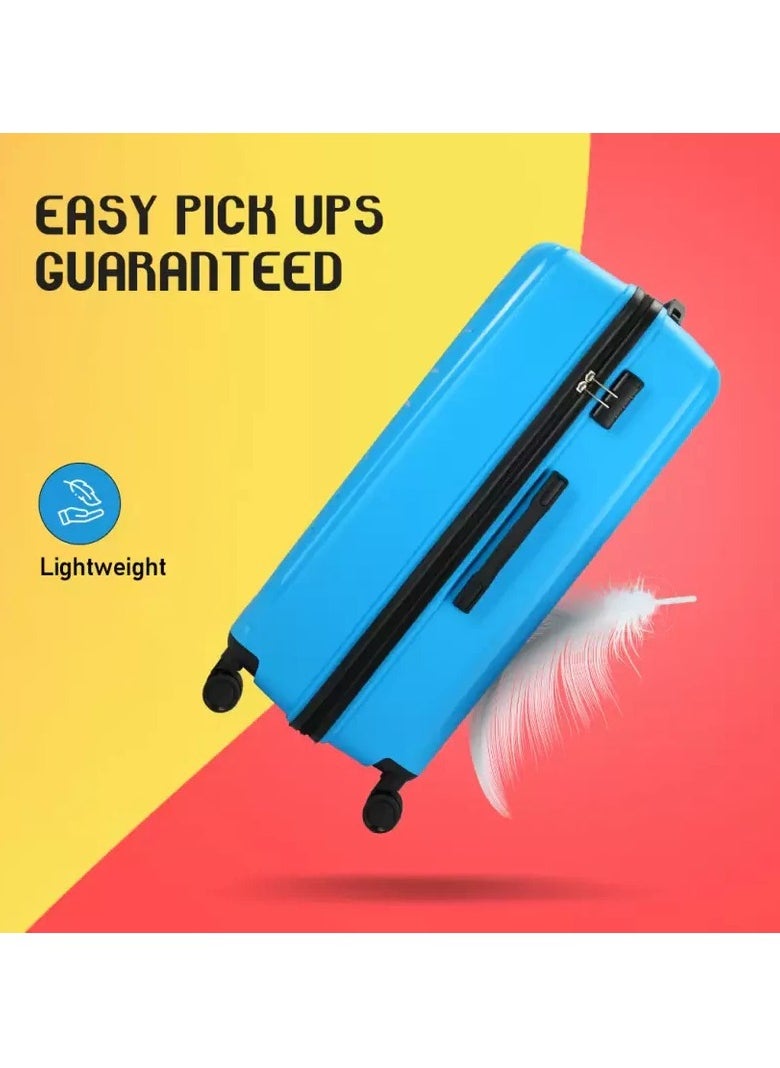 Skybags - Set of 3 Polypropylene Solid Pattern Maxx 8W Luggage Trolly 360°|4 Wheeler| Cabin-55cm Medium-67, Large-79cm, Blue - Image 1