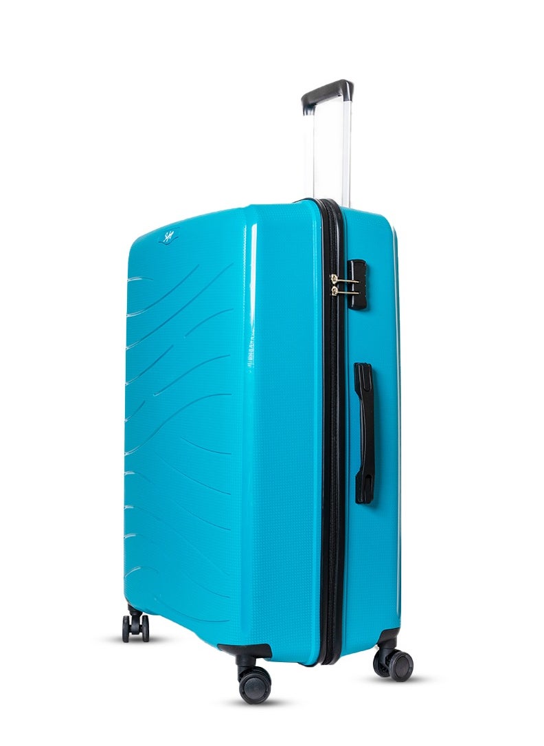 Skybags - Set of 3 Polypropylene Solid Pattern Maxx 8W Luggage Trolly 360°|4 Wheeler| Cabin-55cm Medium-67, Large-79cm, Blue - Image 1