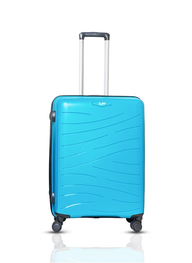 Skybags - Set of 3 Polypropylene Solid Pattern Maxx 8W Luggage Trolly 360°|4 Wheeler| Cabin-55cm Medium-67, Large-79cm, Blue - Image 1