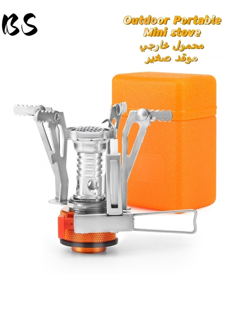 BS 3000W Portable Windproof Foldable Camping Stove | Backpacking Stove | Piezoelectric Ignition | Stable Support | Suitable for Camping, Hiking, Outdoor Adventures, and Cooking | Folds into the palm of your hand - Image 1