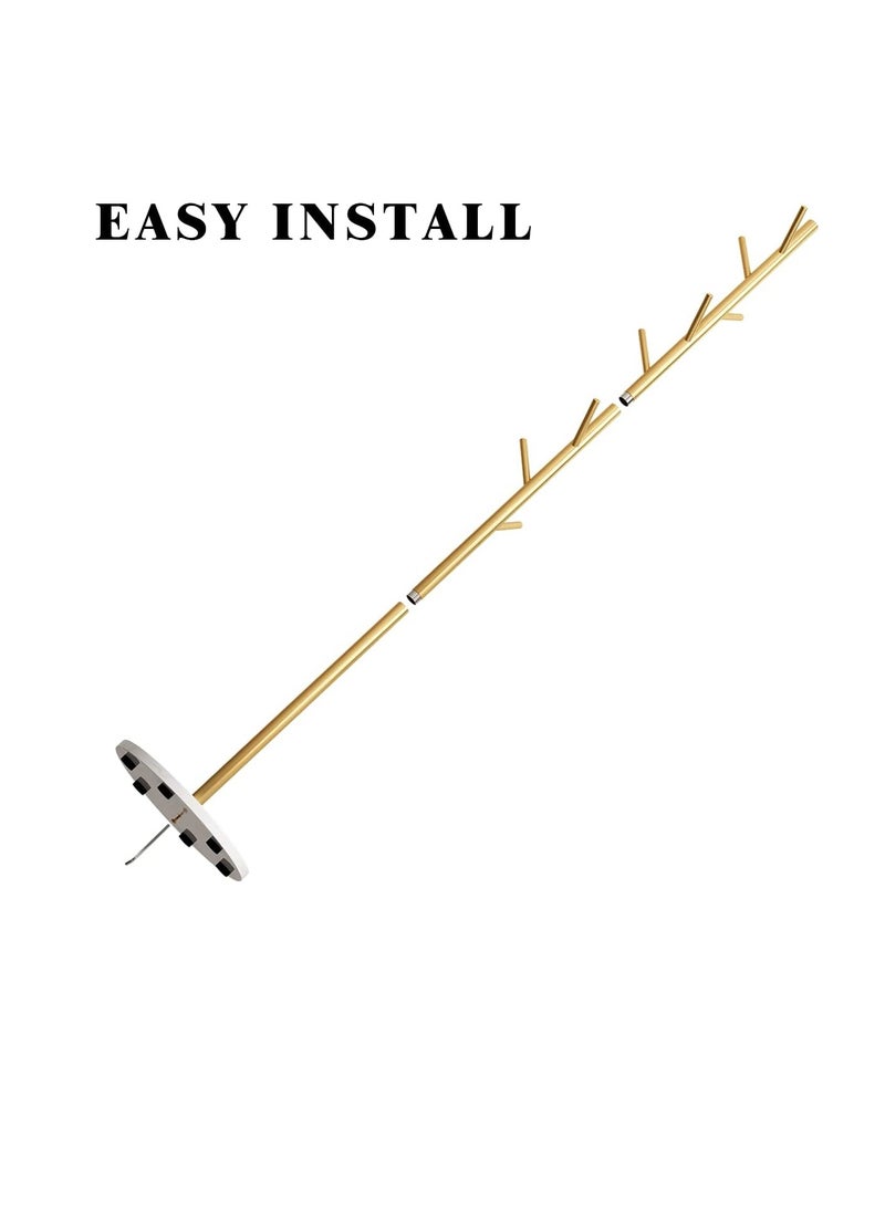 Generic Freestanding Coat Rack Gold Hat Hanger Hall Tree Scarf Backpack Umbrella Purse Simple Coat Rack Stylish Coat Tree With Stable Round Marble Base 8 Coat Hooks  - Image 2