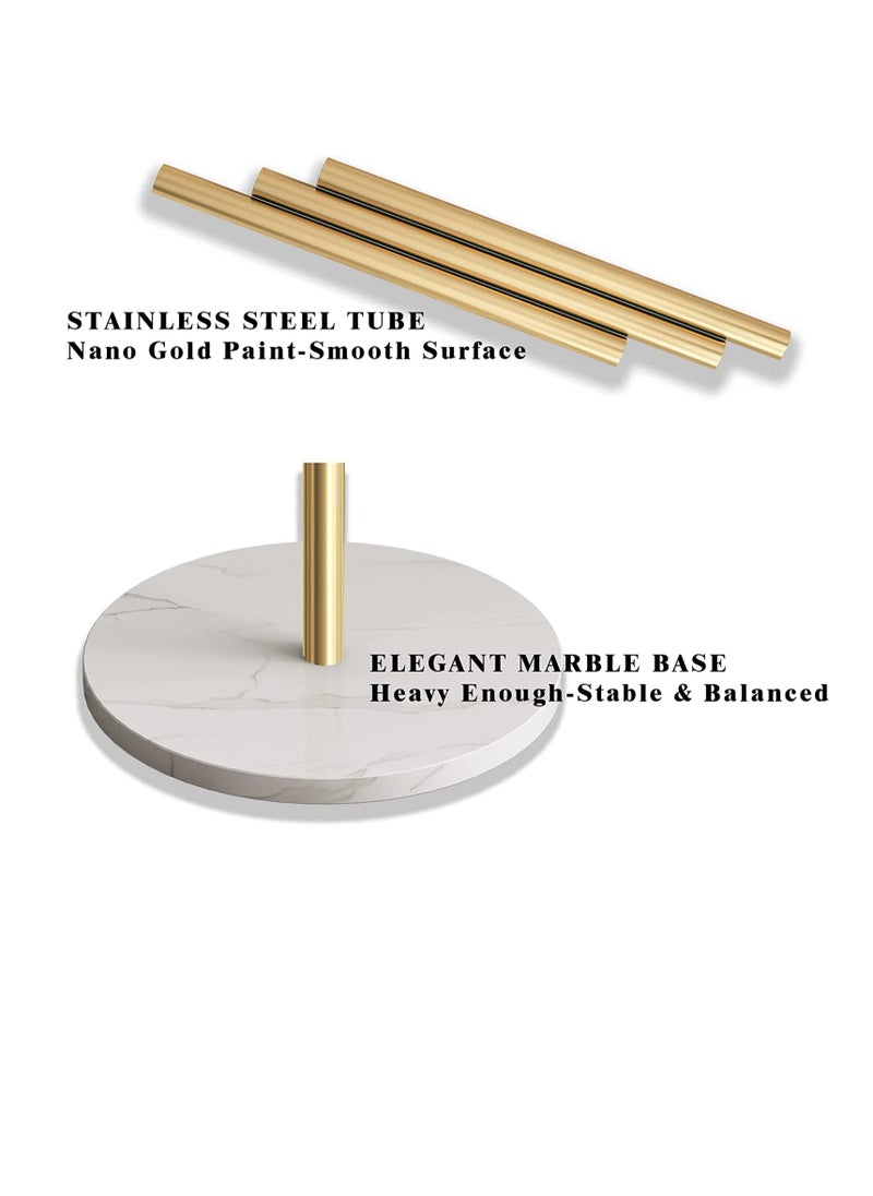 Generic Freestanding Coat Rack Gold Hat Hanger Hall Tree Scarf Backpack Umbrella Purse Simple Coat Rack Stylish Coat Tree With Stable Round Marble Base 8 Coat Hooks  - Image 3