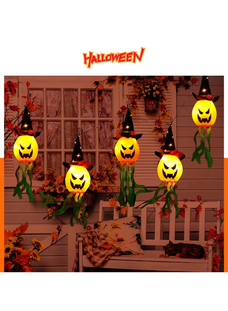 خربش كيدو أضواء فانوس LED على شكل قرع الساحرة - مجموعة من 5 قطع - Image 2