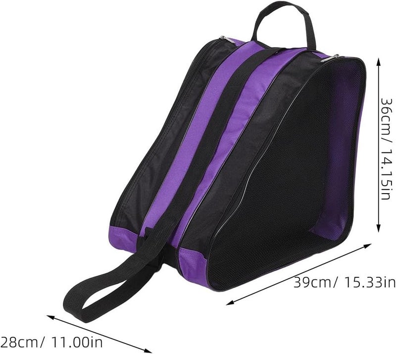 2 Pcs Roller Skate Bag and Ice Skate Bag Lightweight Portable Storage with Ergonomic Shoulder Strap for Women Purple Carrying Case for Outdoor Skating - Image 2