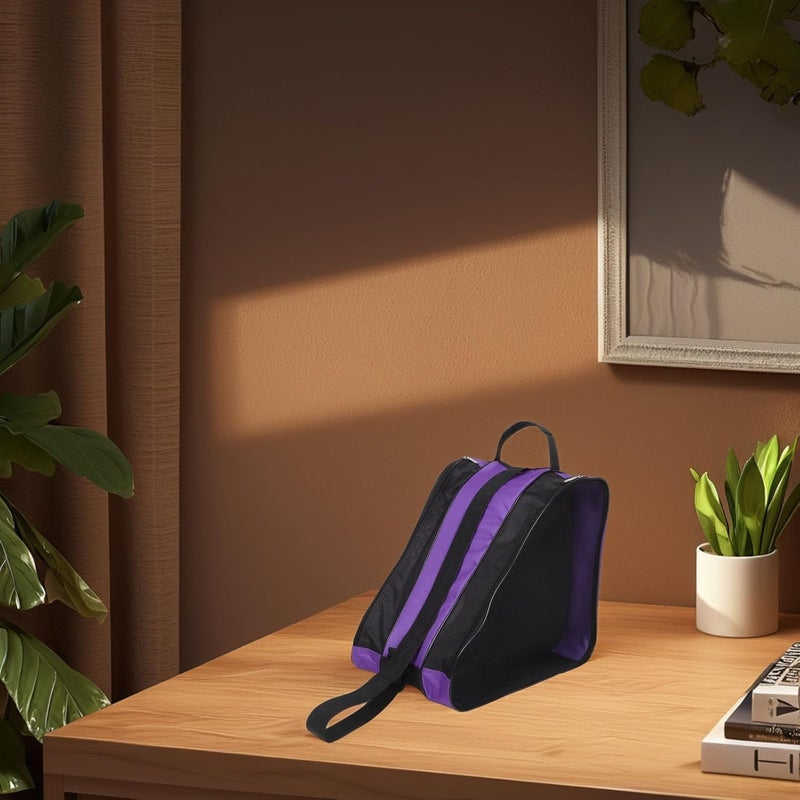 2 Pcs Roller Skate Bag and Ice Skate Bag Lightweight Portable Storage with Ergonomic Shoulder Strap for Women Purple Carrying Case for Outdoor Skating - Image 4