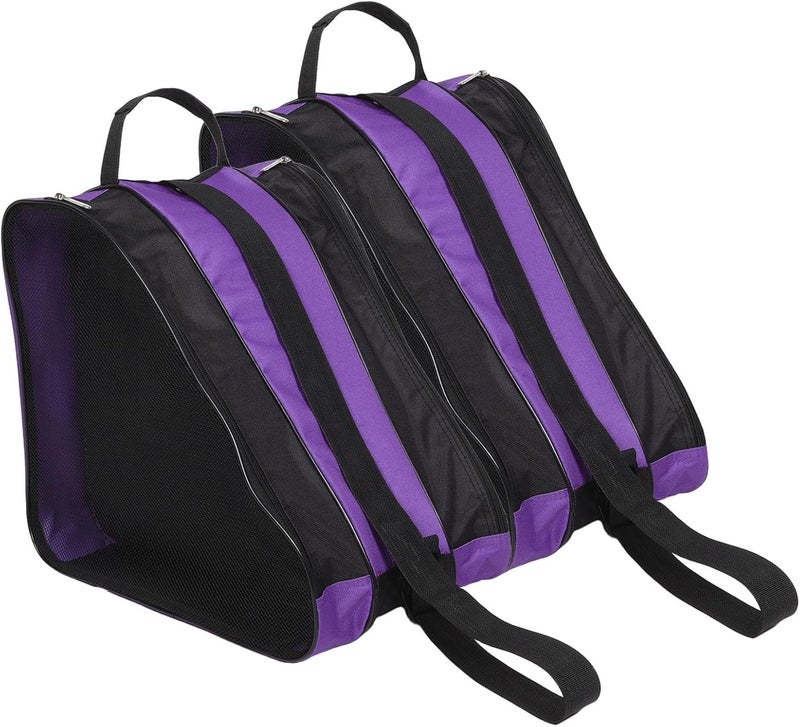 2 Pcs Roller Skate Bag and Ice Skate Bag Lightweight Portable Storage with Ergonomic Shoulder Strap for Women Purple Carrying Case for Outdoor Skating - Image 1