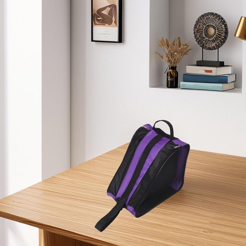 2 Pcs Roller Skate Bag and Ice Skate Bag Lightweight Portable Storage with Ergonomic Shoulder Strap for Women Purple Carrying Case for Outdoor Skating - Image 5