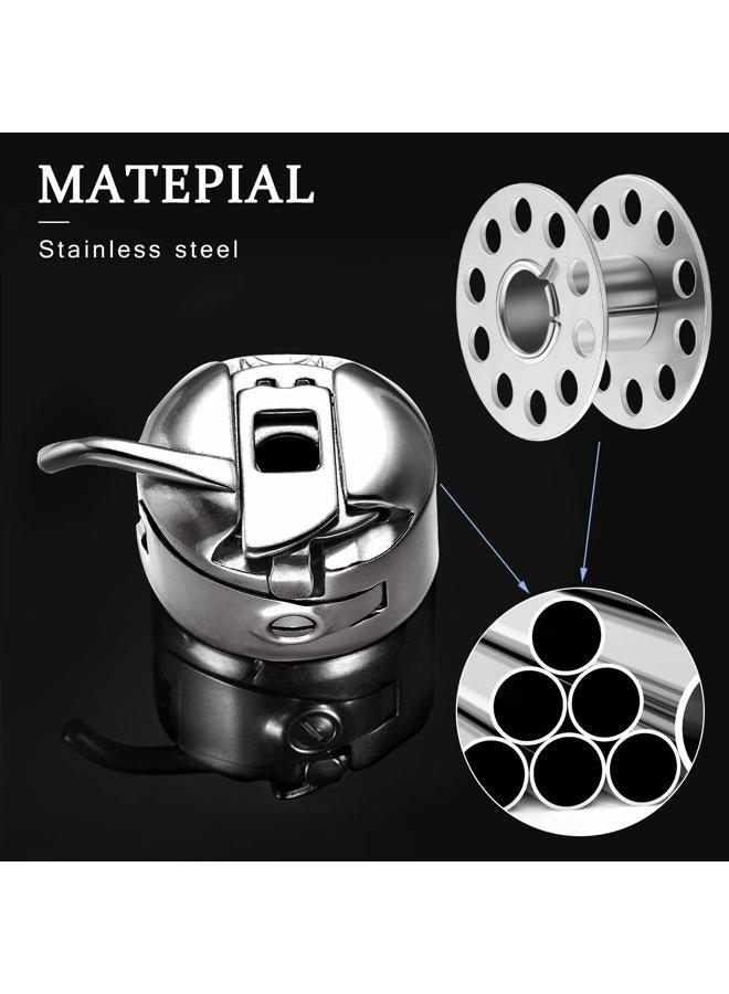 WILLBOND 3 Pieces Sewing Machine Bobbin Case and 15 Pieces Sewing Machine Bobbins Metal Sewing Bobbins for Craft Sewing, Compatible with Front Loading 15 Class Machines - Image 4