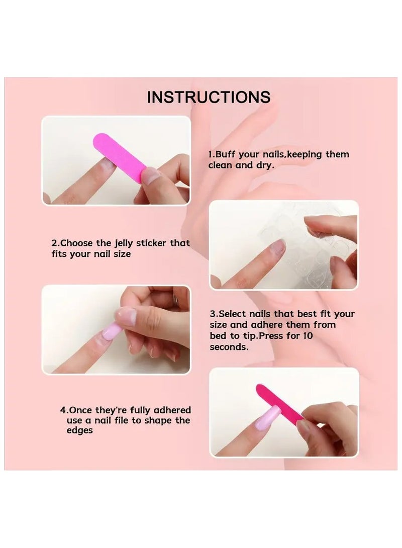 24 قطعة من أظافر الضغط على شكل لوز وردي رمادي، أظافر الضغط على أظافر معدنية كرومية، أظافر الضغط على أظافر يدوية الصنع لتزيين أظافر الربيع للنساء والفتيات - Image 5