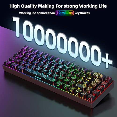 Snpurdiri 65% Wired Gaming Keyboard, 68 Keys RGB Backlit Ultra-Compact Small Gaming Keyboard, for PC/Mac Gamer, Typist, Travel, Easy to Carry on Business Trip Black - Image 2