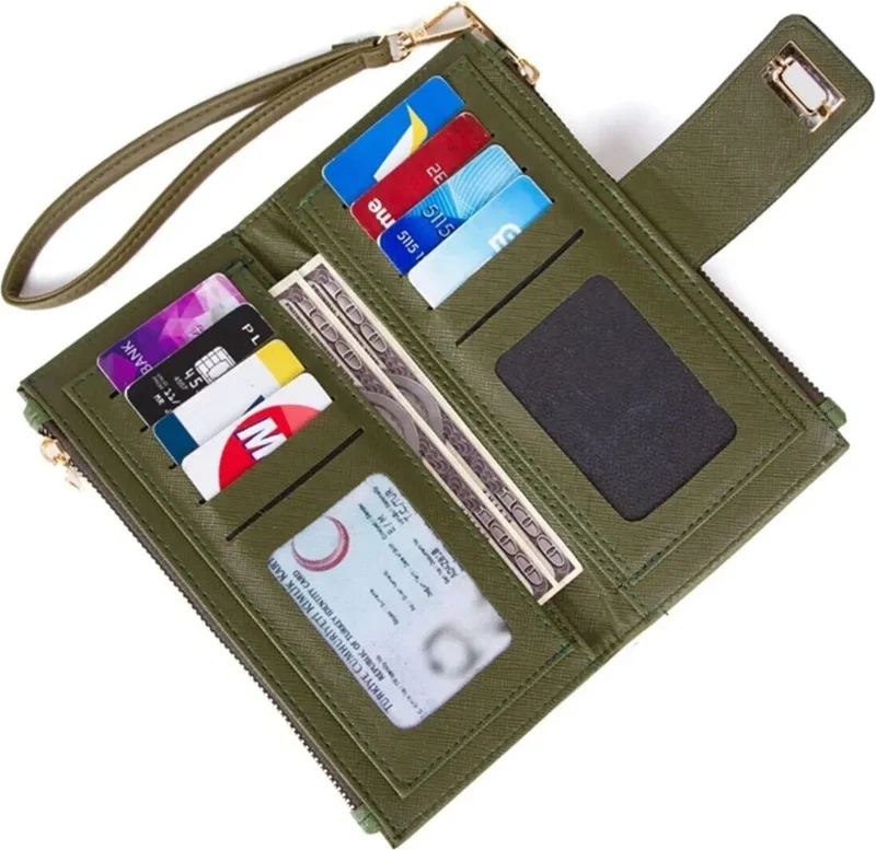 Newish Polo Women's Khaki Soft Texture Card Holder and Wallet newpolo049