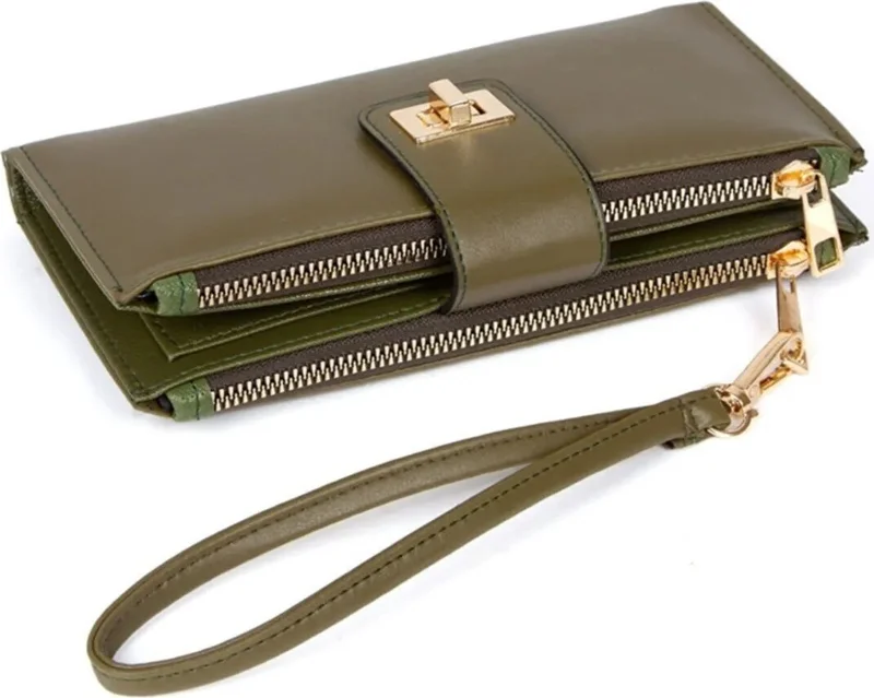 Newish Polo Women's Khaki Soft Texture Card Holder and Wallet newpolo049