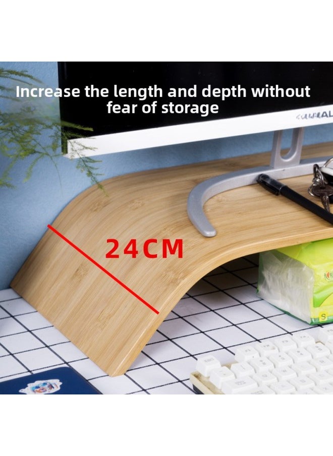 Generic - Computer Elevated Rack Display Screen Support Bracket Pad High Base Desktop Storage Shelf Office Desktop Storage Rack-Color:Bamboo Color - Image 1