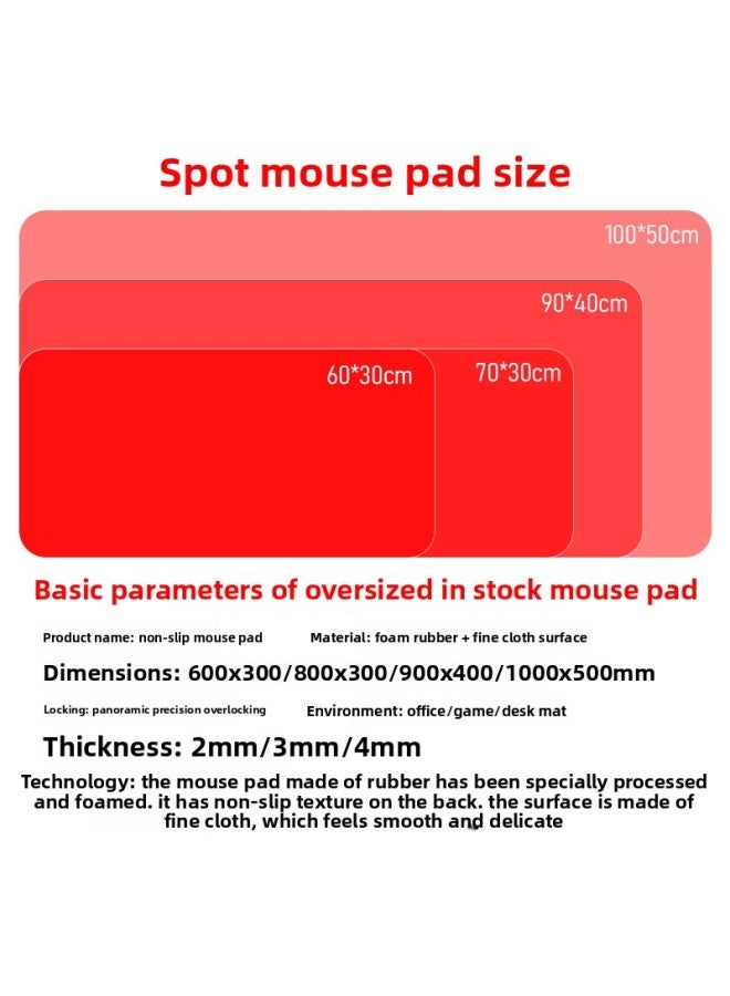Mouse Pad Stain-resistant A Generation Of Oversized Rubber Table Pad Animation Game Precision Lock Edge Mouse Pad Electric Race Span-Color:1000*500*2mm-Pattern:K35-mask Black And White Helmet - Image 5