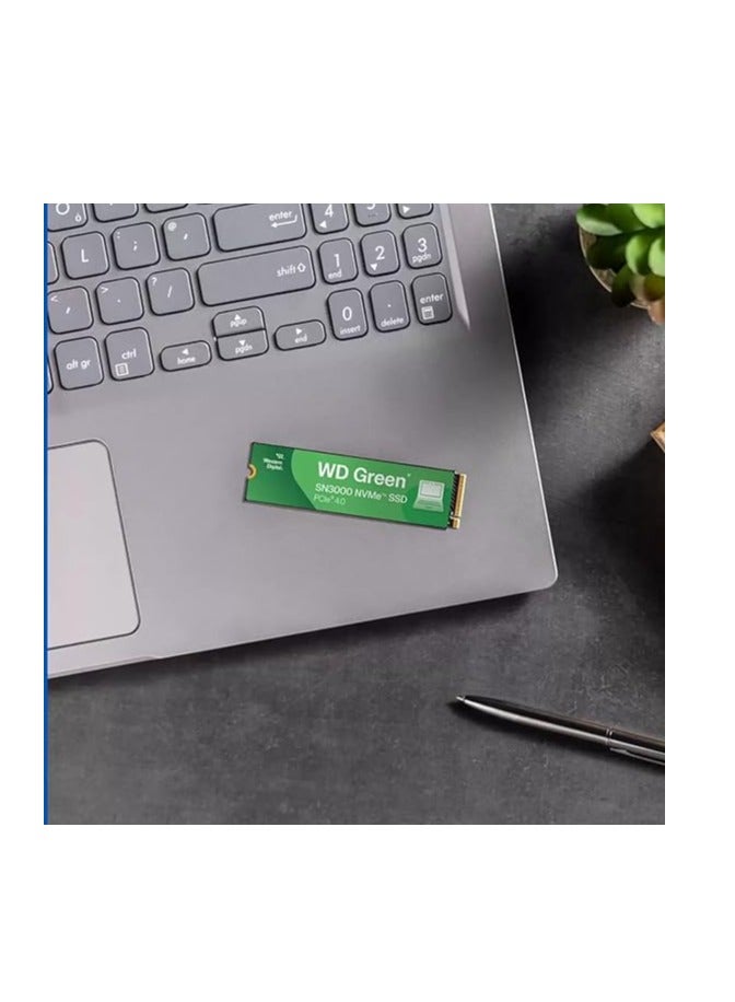 دبليو دي قرص صلب داخلي من ويسترن ديجيتال 1 تيرابايت WD Green SN3000 NVMe - محرك حالة صلبة - Gen4 PCIe، M.2 2280، سرعة تصل إلى 5,000 ميجابايت/ثانية - WDS100T4G0E - Image 3