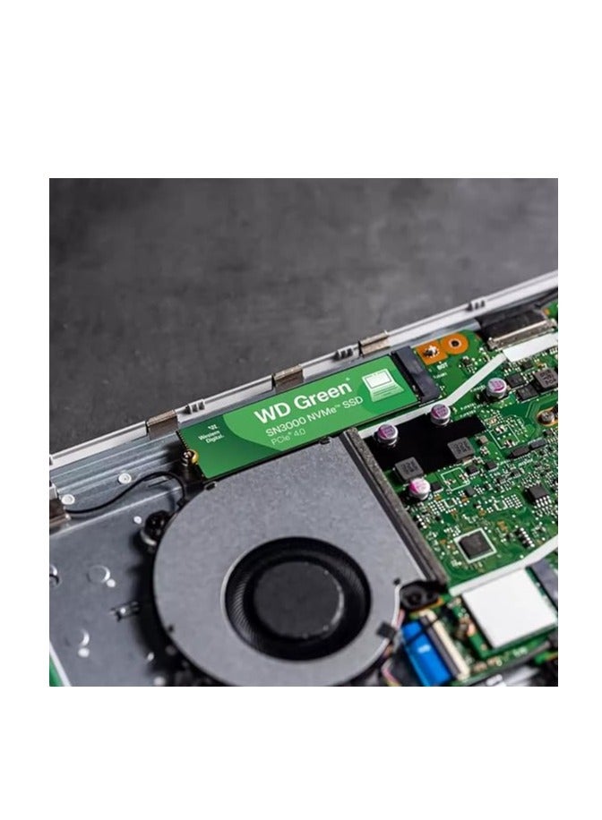 دبليو دي قرص صلب داخلي من ويسترن ديجيتال 1 تيرابايت WD Green SN3000 NVMe - محرك حالة صلبة - Gen4 PCIe، M.2 2280، سرعة تصل إلى 5,000 ميجابايت/ثانية - WDS100T4G0E - Image 4