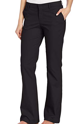 Dickies Women's Flat Front Stretch Twill Pant, Black, 12 Regular - Image 5