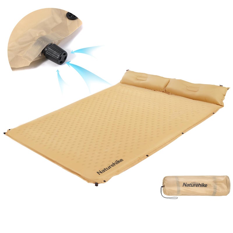 Naturehike SelfInflating Sleeping Pad Ultralight Memory Foam Pad with Pillow Fast Inflating Patchwork Sleeping Pad for Hiking RV Camping Full Yellow - Image 2