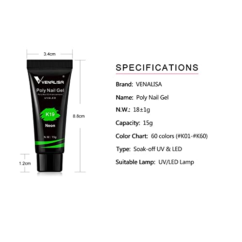 V VENALISA Venalisa Poly Builder Gel Poly Nail Gel 15g Acrylic Polish Extension K17 - Image 3