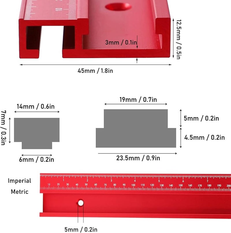 800mm Aluminum Alloy Guide Rail Push Handle For Table Saw Woodworking Fixture - Image 4